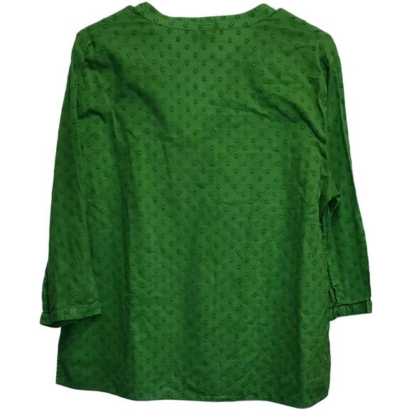 Talbots Women's 3/4 Sleeve Green Eyelet Pattern Size Large - Picture 3 of 4